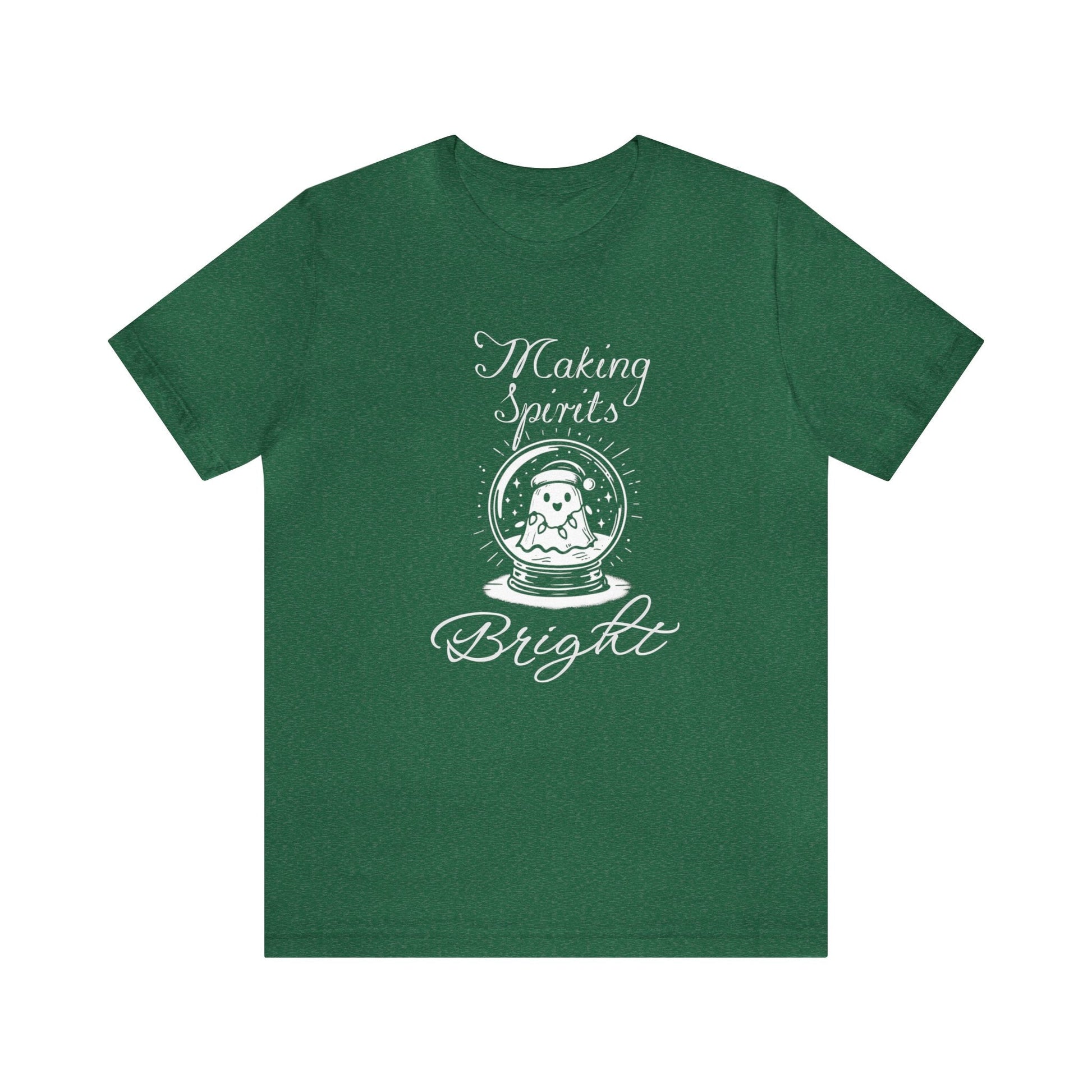 Making Spirits Bright Short Sleeve Tee ShirtT - ShirtVTZdesignsHeather Grass GreenXSchristmasclothingCotton