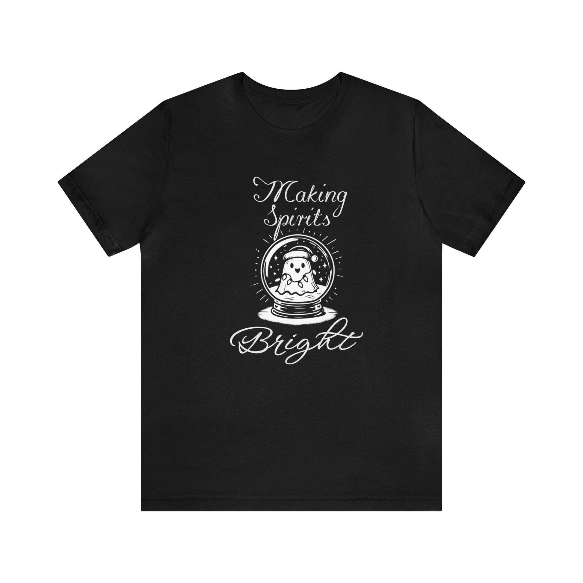 Making Spirits Bright Short Sleeve Tee ShirtT - ShirtVTZdesignsBlackXSchristmasclothingCotton