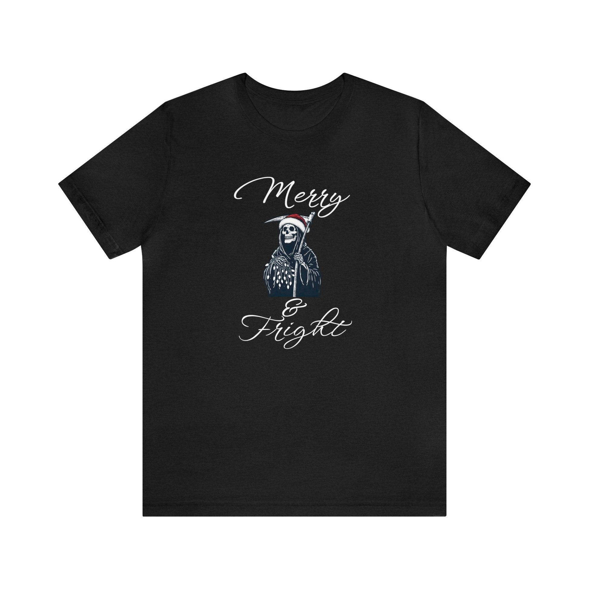 Merry and Fright Short Sleeve Tee ShirtT - ShirtVTZdesignsSolid Black BlendXSchristmasclothingCotton