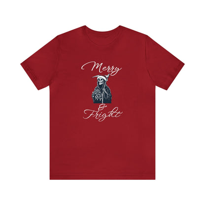 Merry and Fright Short Sleeve Tee ShirtT - ShirtVTZdesignsCanvas RedXSchristmasclothingCotton