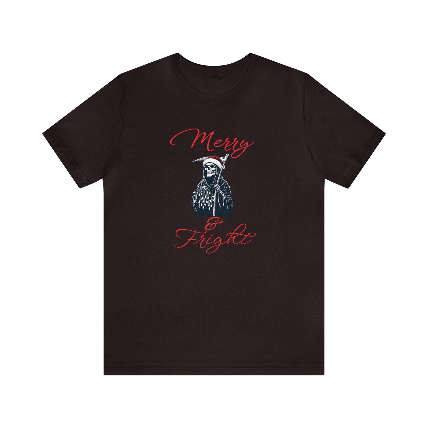 Merry and Fright Short Sleeve Tee ShirtT - ShirtVTZdesignsOxblood BlackXSchristmasclothingCotton