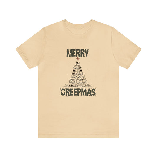 Merry Creepmas Short Sleeve Tee ShirtT - ShirtVTZdesignsSoft CreamXSchristmasclothingCotton