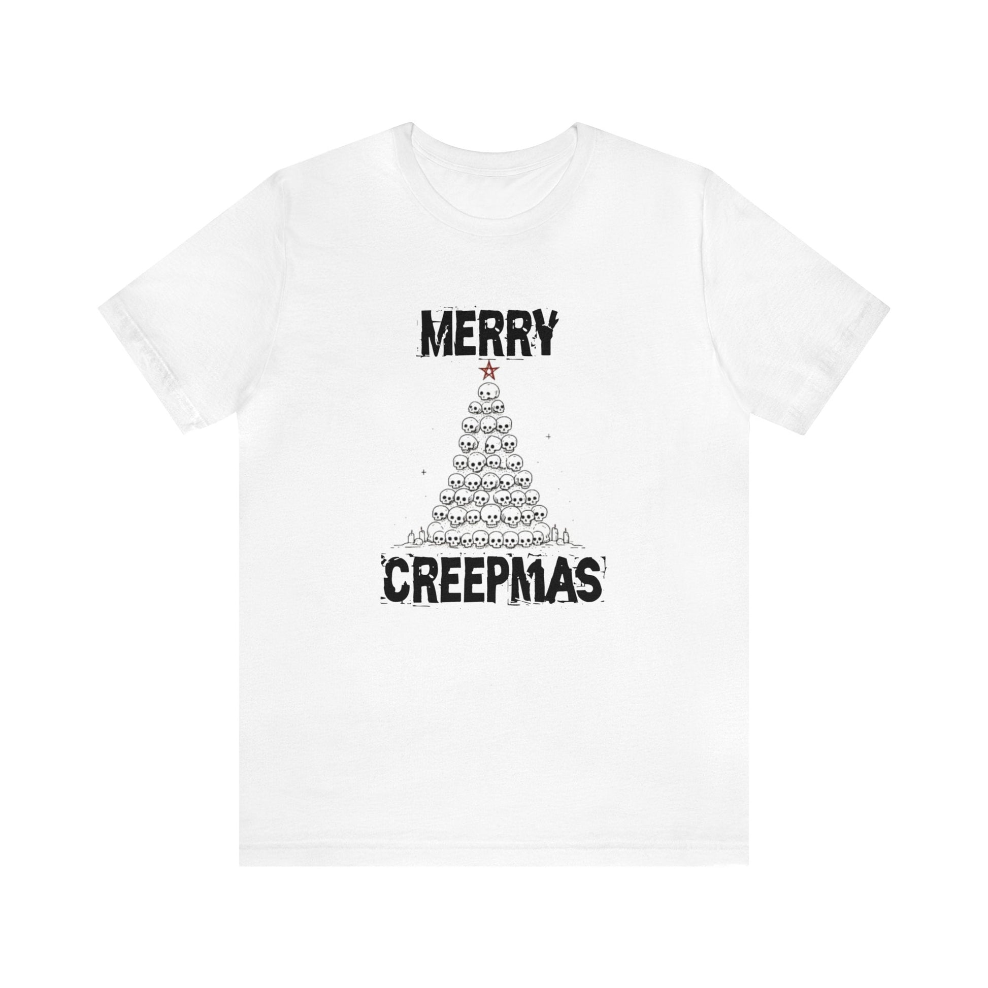 Merry Creepmas Short Sleeve Tee ShirtT - ShirtVTZdesignsWhiteXSchristmasclothingCotton