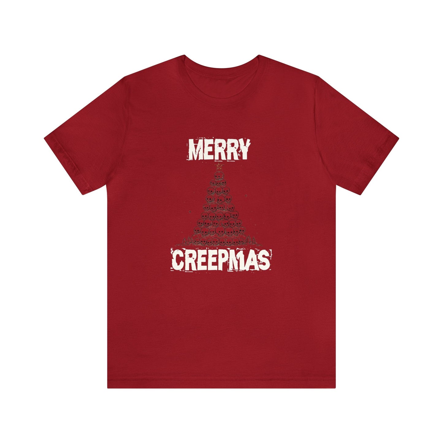 Merry Creepmas Short Sleeve Tee ShirtT - ShirtVTZdesignsCanvas RedXSchristmasclothingCotton