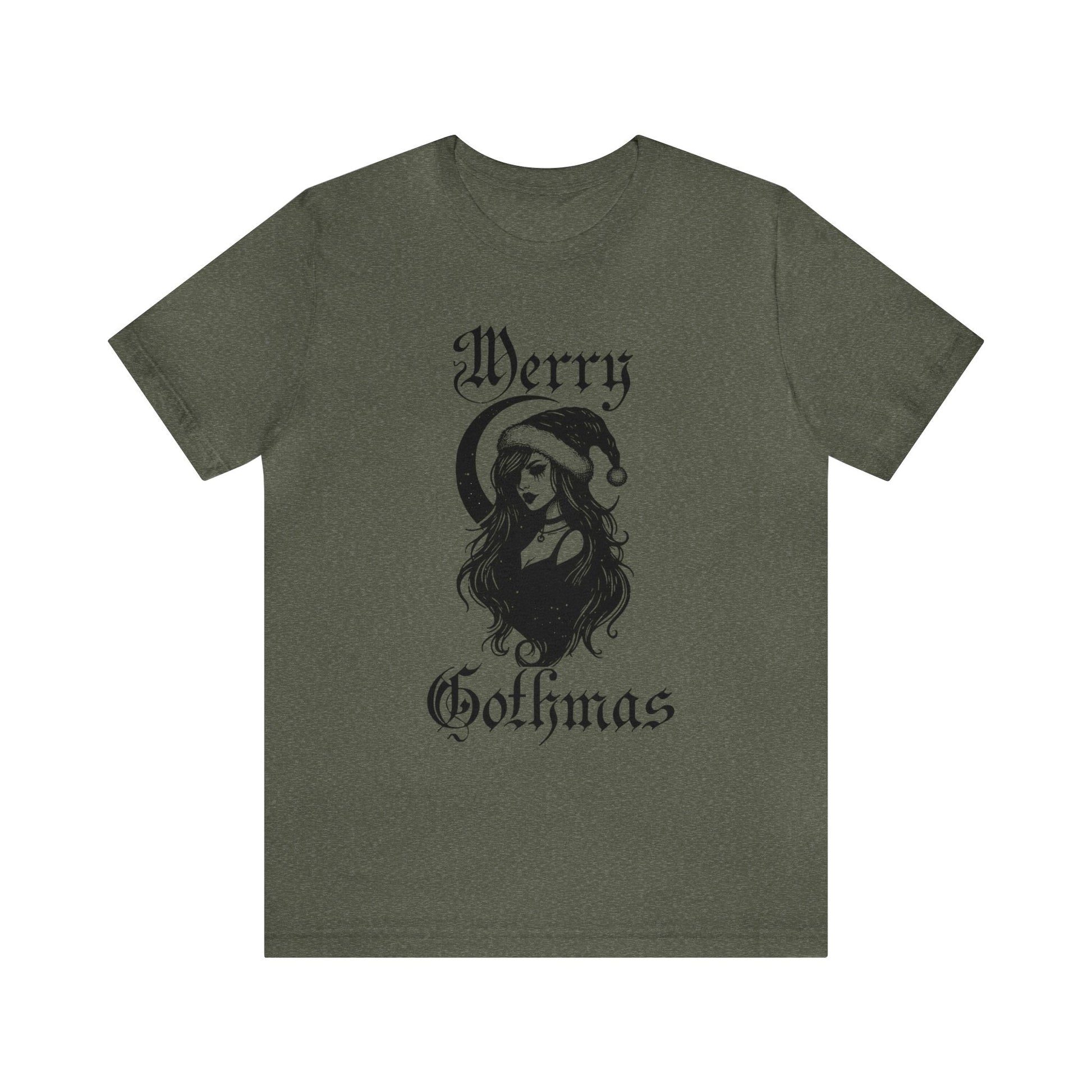 Merry Gothmas Short Sleeve Tee ShirtT - ShirtVTZdesignsHeather Military GreenXSchristmasclothingCotton