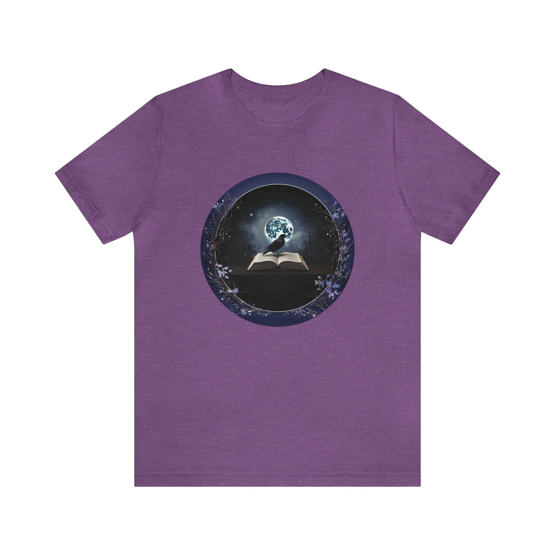 Midnight Raven Tee ShirtT - ShirtVTZdesignsHeather Team PurpleXSbookCottonCrew neck