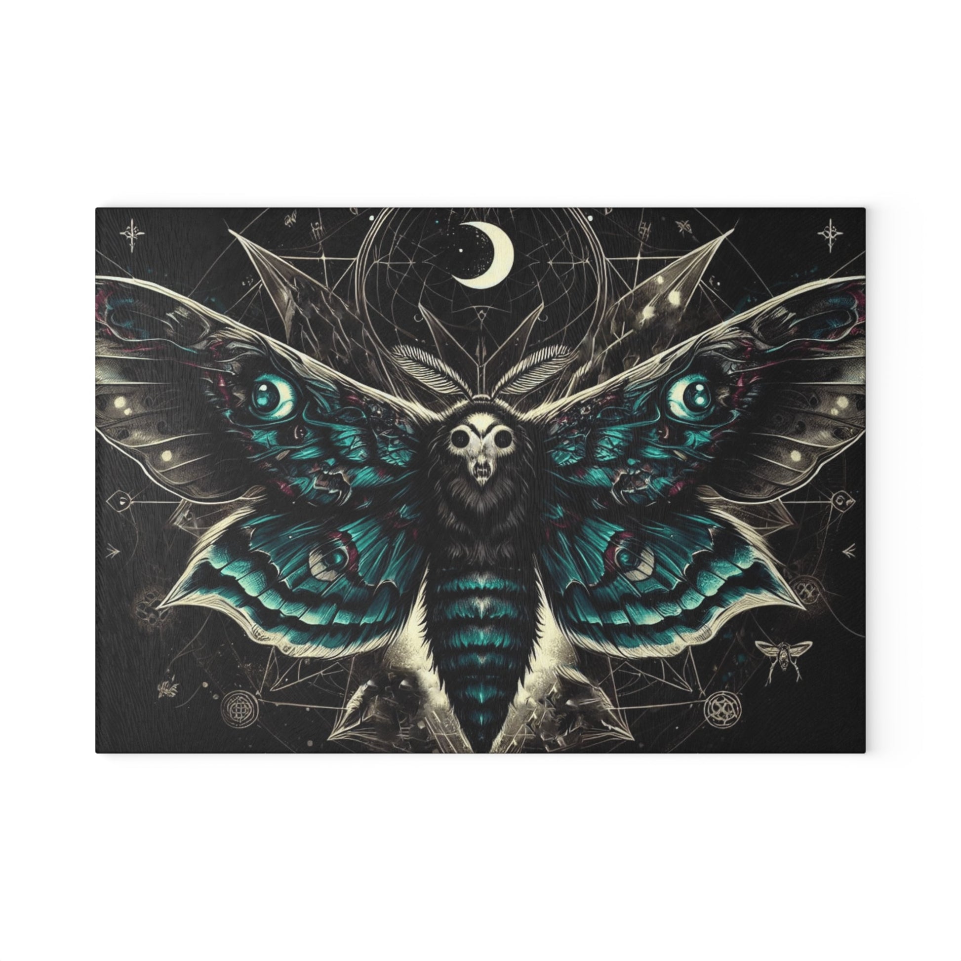 Mystical Moth Glass Cutting BoardHome DecorVTZdesigns8" x 11"RectangleAccessoriesblackcelestial