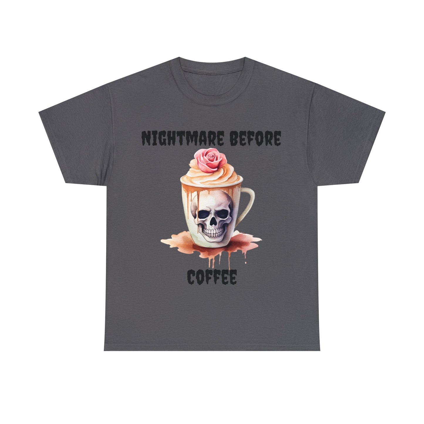 Nightmare Before Coffee Tee ShirtT - ShirtVTZdesignsCharcoalS2 day deliverycoffeeCrew neck