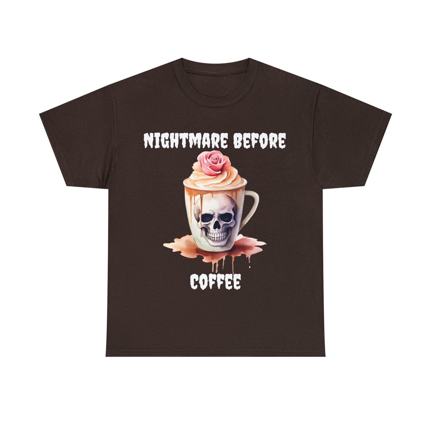 Nightmare Before Coffee Tee ShirtT - ShirtVTZdesignsDark ChocolateS2 day deliverycoffeeCrew neck
