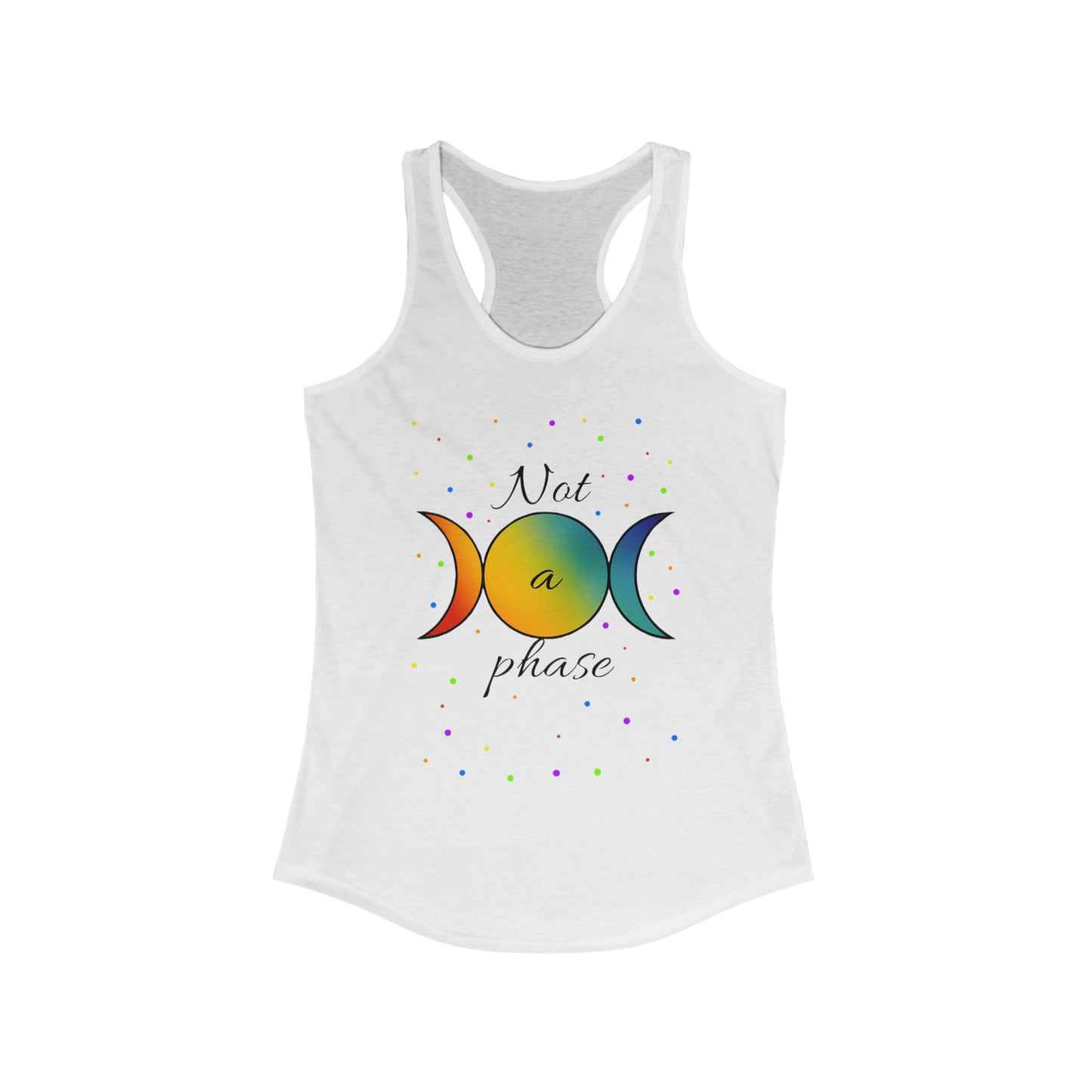 Not A Phase Witchy Pride Women's Racerback Tank Top ShirtTank TopVTZdesignsSSolid WhiteDTGmoonphases
