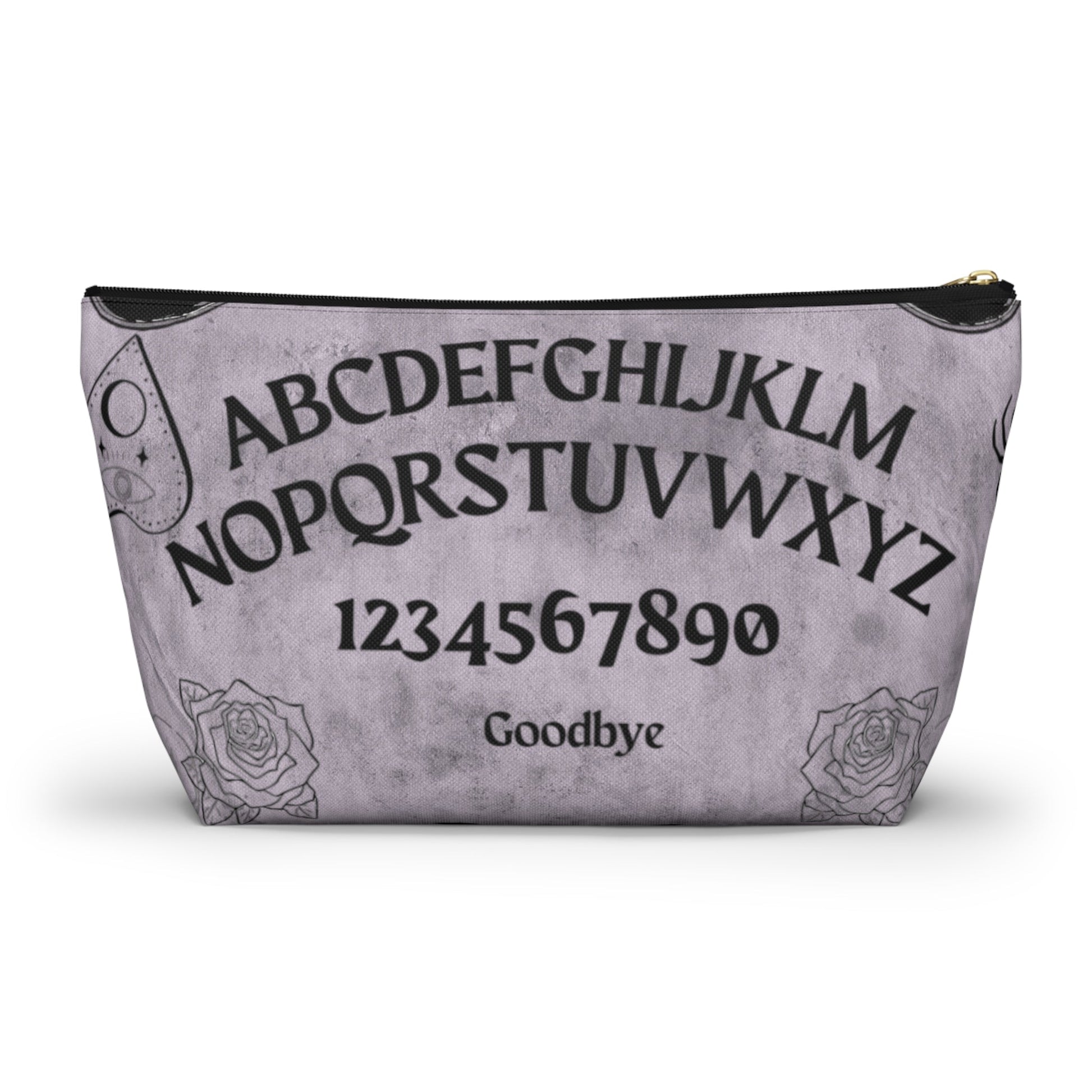 Ouija Accessory Pouch Cosmetic BagBagsVTZdesignsLargeWhite zipperAccessoriesAll Over PrintAssembled in the USA