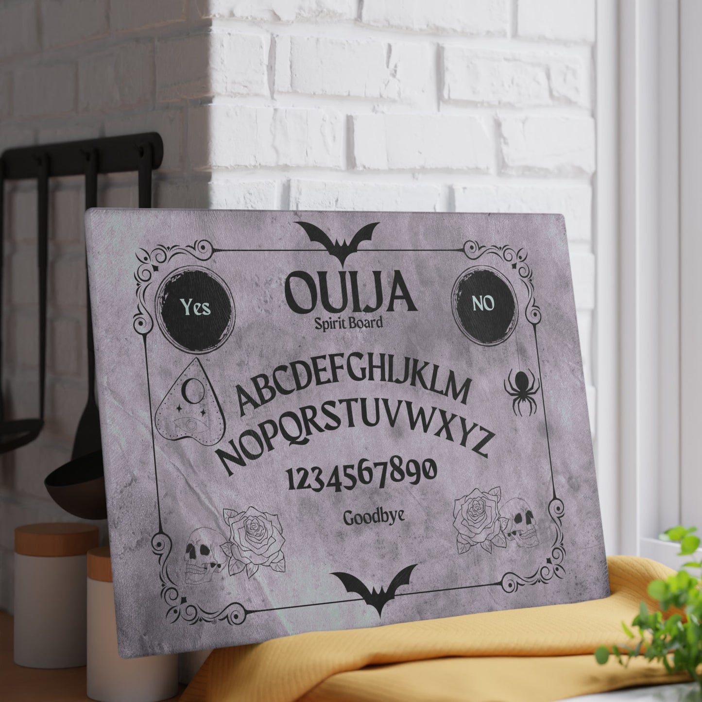 Ouija Board Glass Cutting BoardHome DecorVTZdesigns8" x 11"RectangleAccessoriesCookingGlass