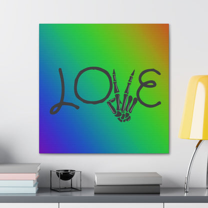 Peace Love Skeleton Hand Rainbow Pride LGBTQ Canvas Gallery Wrap Wall ArtCanvasVTZdesigns24″ x 24″ (Square)Premium Gallery Wraps (1.25″)Art & Wall DecorCanvasFall Picks