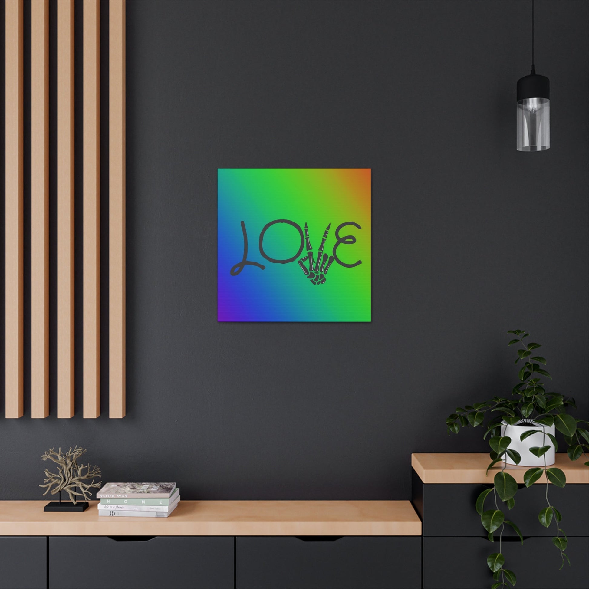 Peace Love Skeleton Hand Rainbow Pride LGBTQ Canvas Gallery Wrap Wall ArtCanvasVTZdesigns16″ x 16″Premium Gallery Wraps (1.25″)Art & Wall DecorCanvasFall Picks