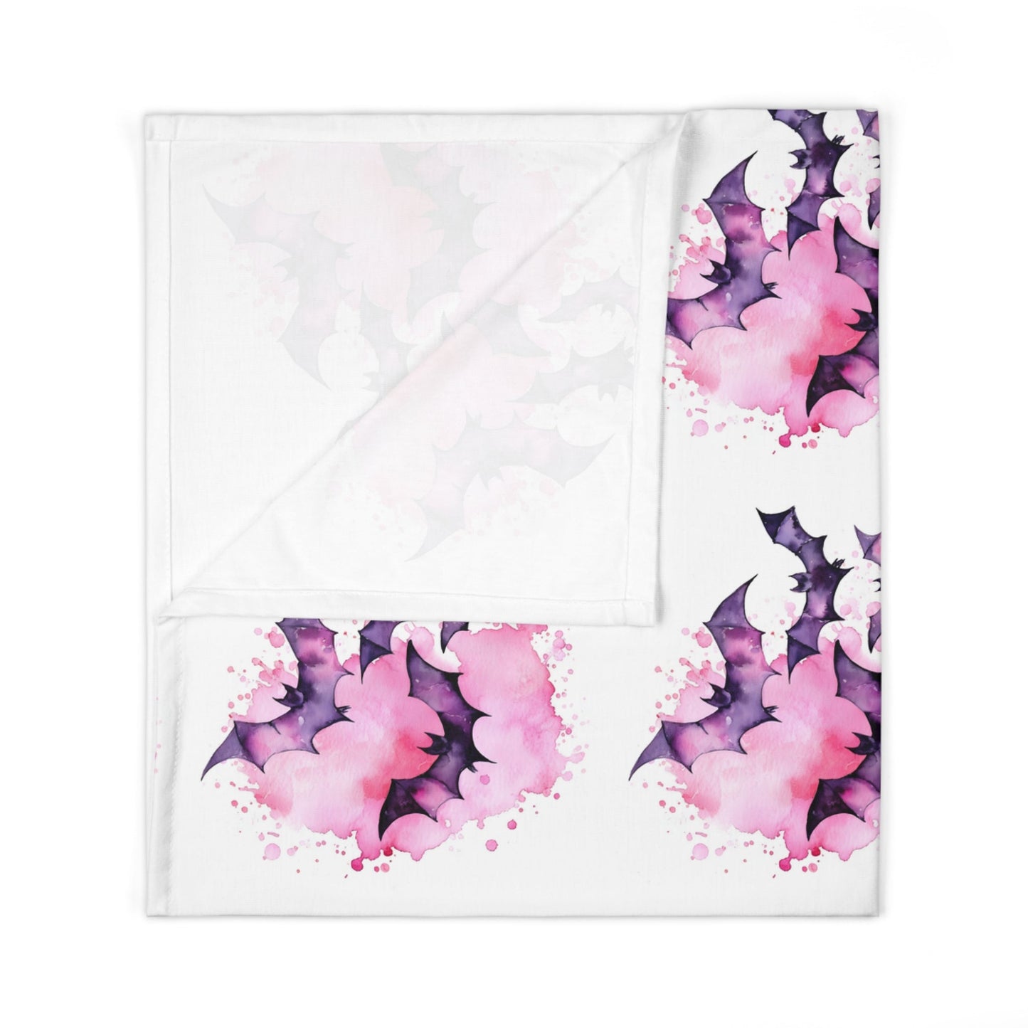 Pink Purple Watercolor Bats Girls Baby Swaddle BlanketHome DecorVTZdesigns30" × 40"WhiteAccessoriesAll Over PrintAOP