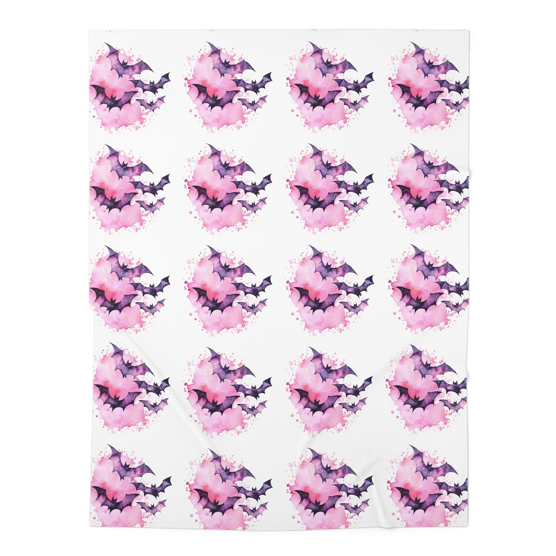 Pink Purple Watercolor Bats Girls Baby Swaddle BlanketHome DecorVTZdesigns30" × 40"WhiteAccessoriesAll Over PrintAOP