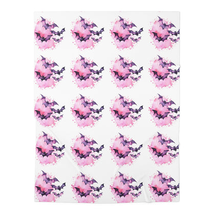 Pink Purple Watercolor Bats Girls Baby Swaddle BlanketHome DecorVTZdesigns30" × 40"WhiteAccessoriesAll Over PrintAOP