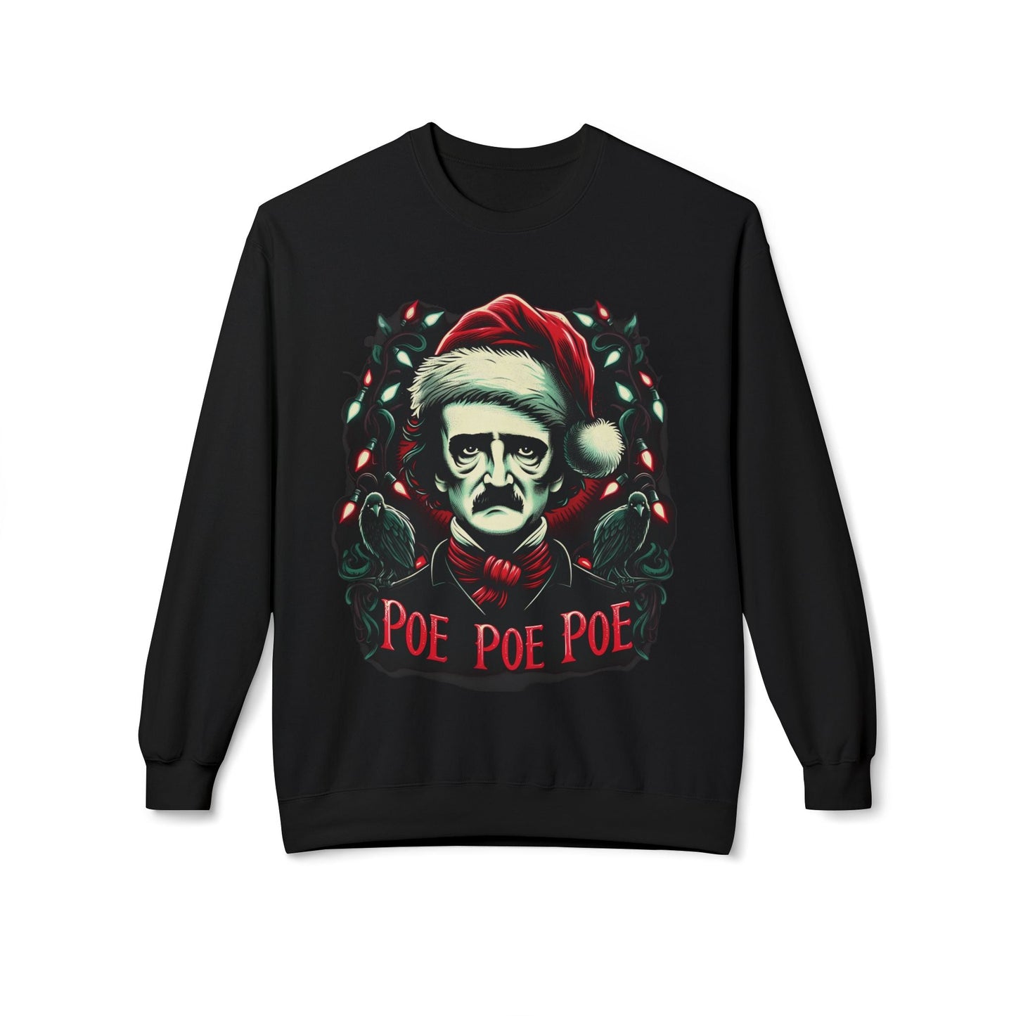 Poe Poe Poe Pullover SweatshirtSweatshirtVTZdesignsBlackSchristmasclothingcreepmas