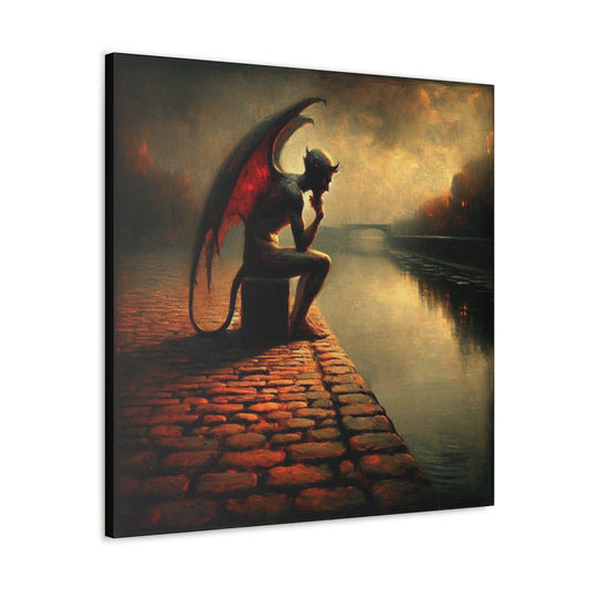 Pondering Devil Canvas Gallery WrapCanvasVTZdesigns30″ x 30″1.25"Art & Wall DecorCanvasdemon