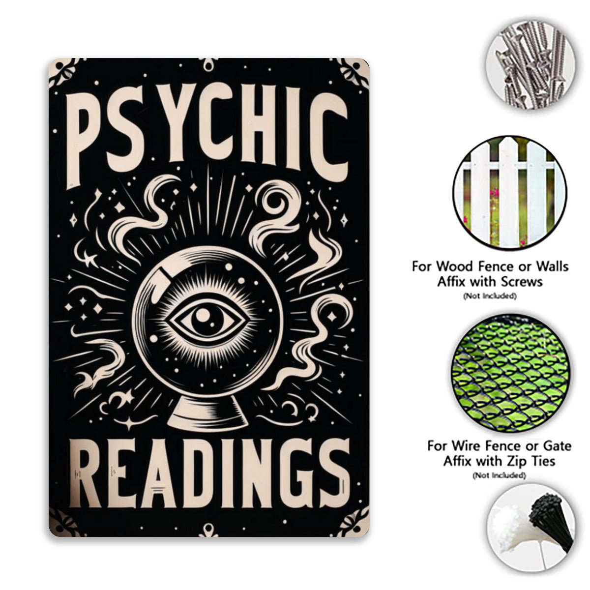 Psychic Readings SignVTZdesignsWhite12x16inchaluminumArt & Wall Decorhalloween