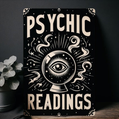 Psychic Readings SignVTZdesignsWhite12x16inchaluminumArt & Wall Decorhalloween