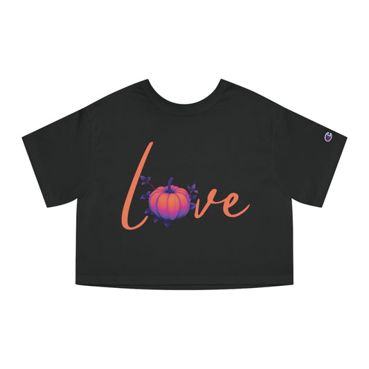 Pumpkin Love Champion Women's Heritage Cropped T - ShirtT - ShirtVTZdesignsBlackXSautumnCottonCrew neck