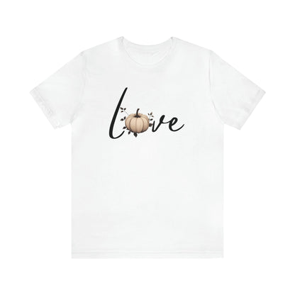 Pumpkin Love Women's Jersey Tee ShirtT - ShirtVTZdesignsWhiteXSautumnCottonCrew neck