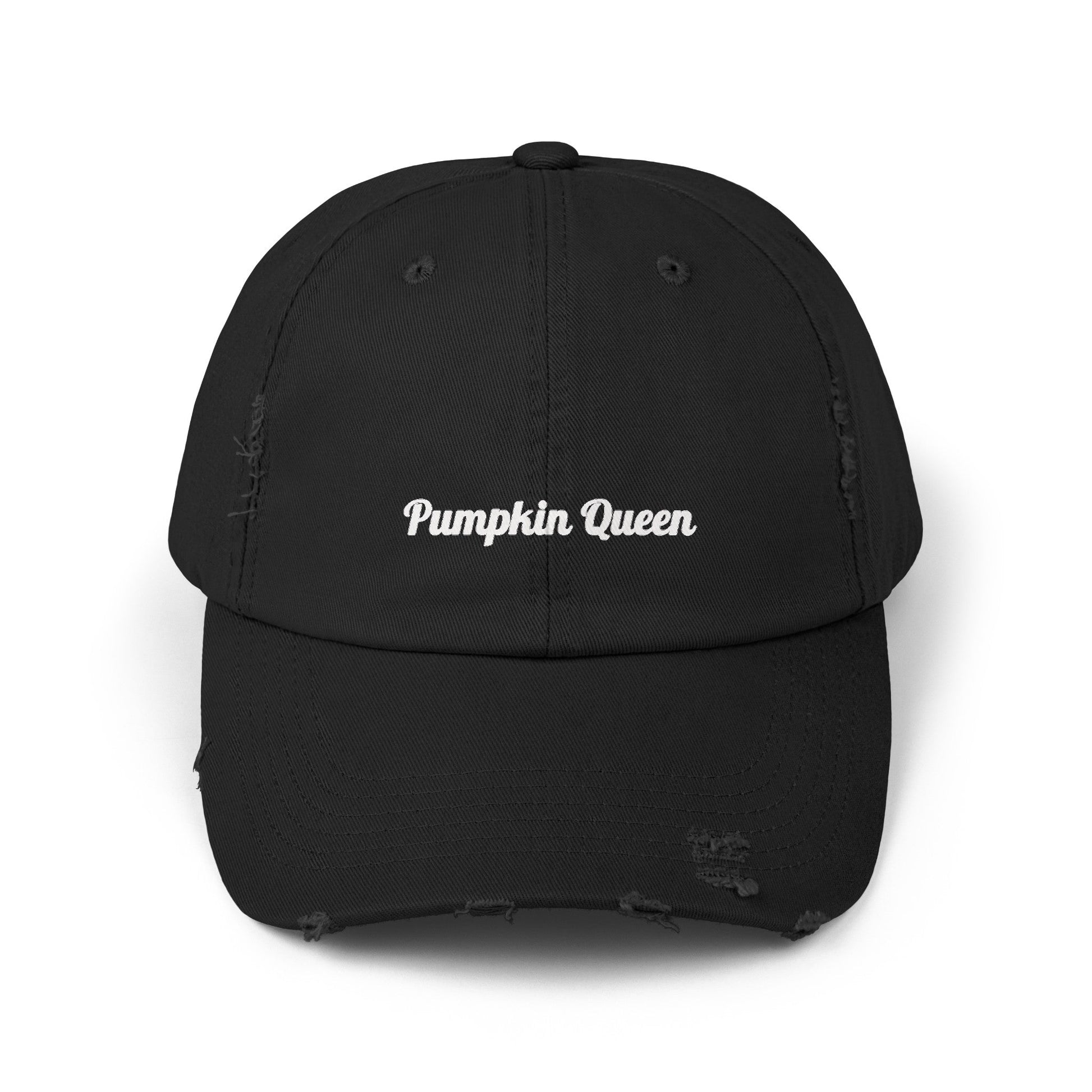 Pumpkin Queen Distressed HatHatsVTZdesignsBlackOne sizeAccessoriesbaseball capbaseball hat