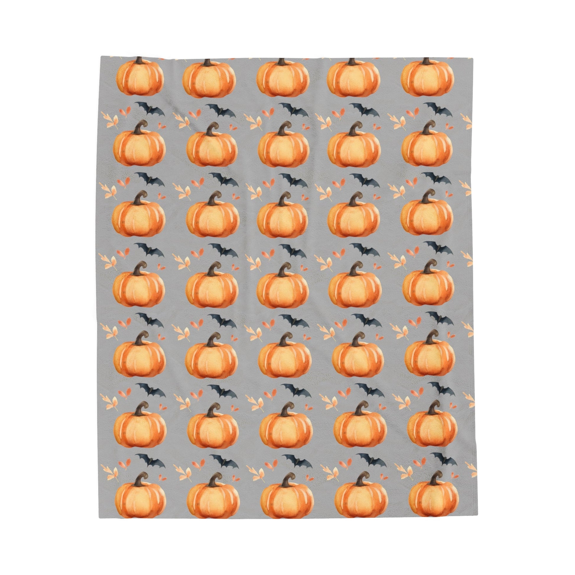 Pumpkins Leaves and Bats Throw BlanketAll Over PrintsVTZdesigns30" × 40"All Over PrintAOPautumn