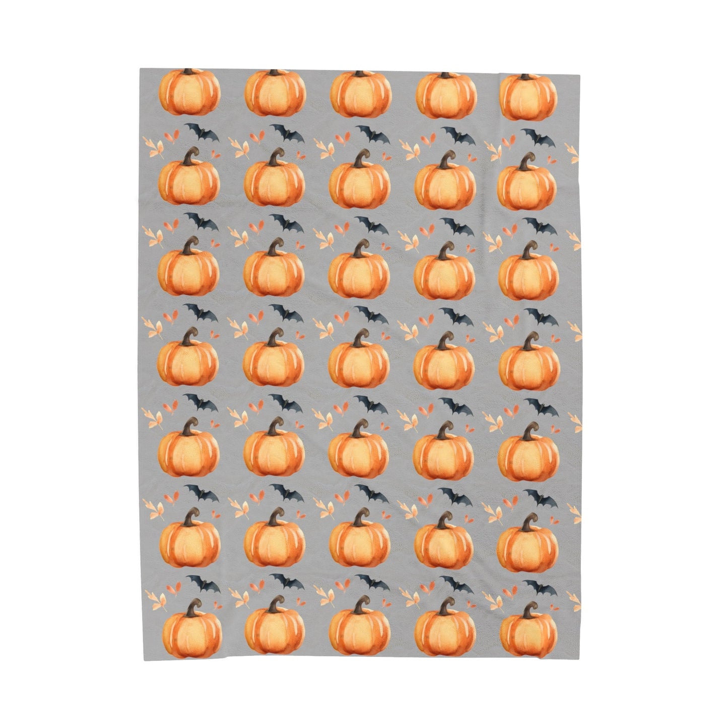 Pumpkins Leaves and Bats Throw BlanketAll Over PrintsVTZdesigns60" × 80"All Over PrintAOPautumn