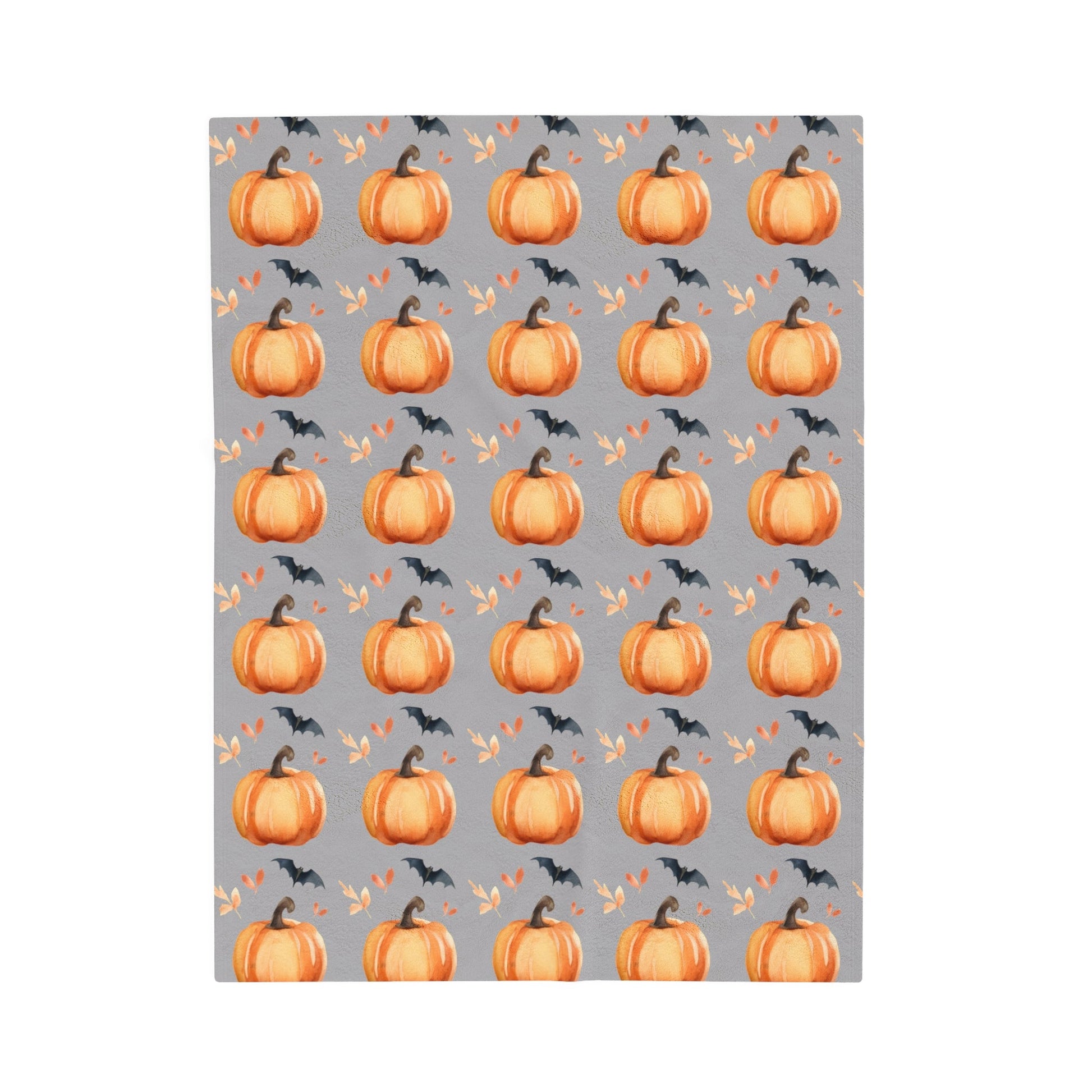 Pumpkins Leaves and Bats Throw BlanketAll Over PrintsVTZdesigns50" × 60"All Over PrintAOPautumn