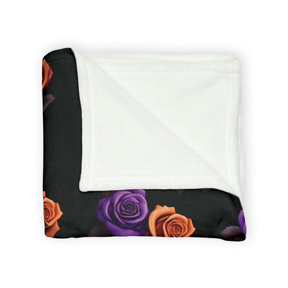 Purple Orange Roses and Eyes Throw BlanketHome DecorVTZdesigns50" × 60"BedBeddingBlankets