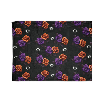Purple Orange Roses and Eyes Throw BlanketHome DecorVTZdesigns50" × 60"BedBeddingBlankets