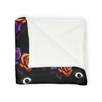 Purple Orange Roses and Eyes Throw BlanketHome DecorVTZdesigns50" × 60"BedBeddingBlankets