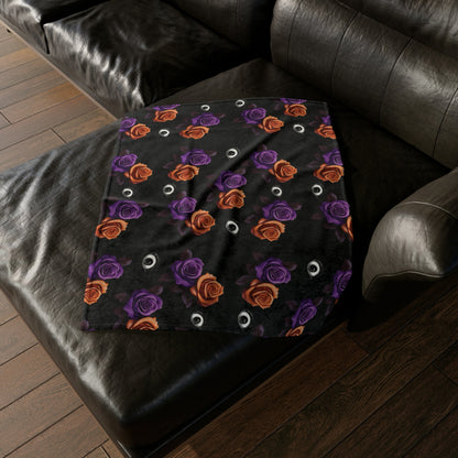 Purple Orange Roses and Eyes Throw BlanketHome DecorVTZdesigns30'' × 40''BedBeddingBlankets