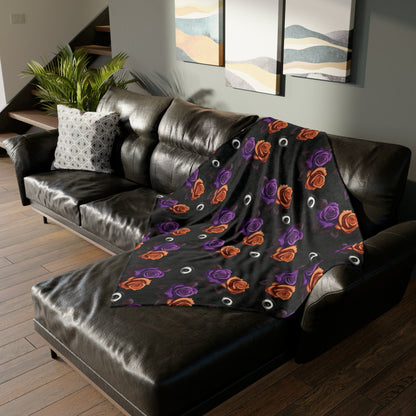 Purple Orange Roses and Eyes Throw BlanketHome DecorVTZdesigns50" × 60"BedBeddingBlankets