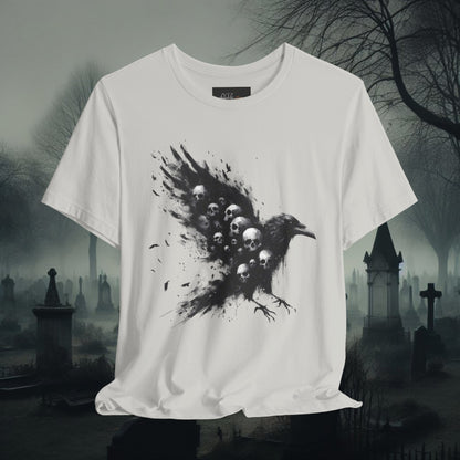 Raven and Skulls Tee ShirtT - ShirtVTZdesignsSilverXSclothingCottonCrew neck