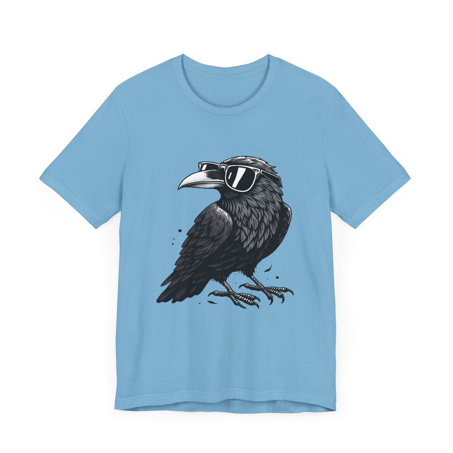 Raven In Sunglasses Short Sleeve Tee ShirtT - ShirtVTZdesignsOcean BlueXSCottonCrew neckcrow