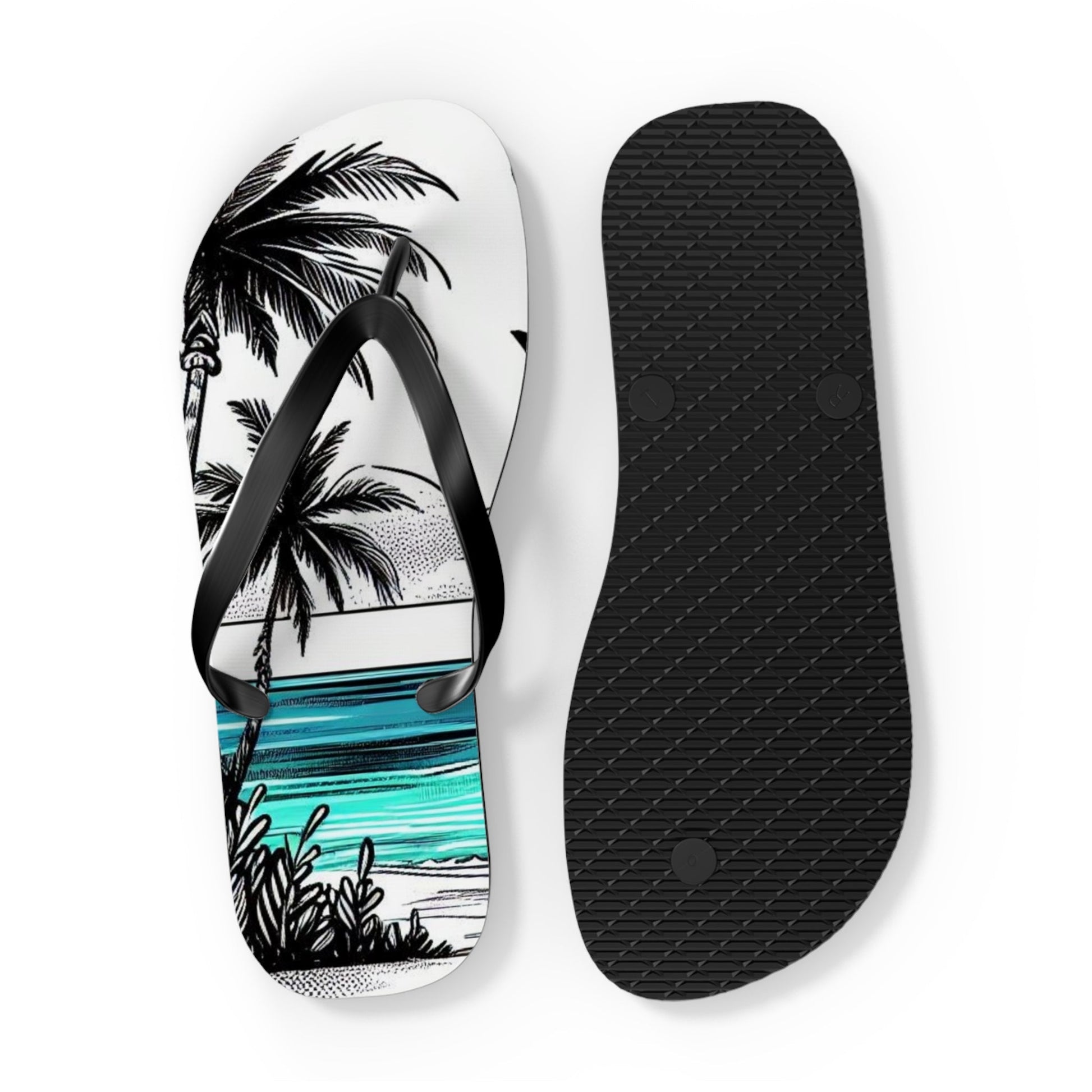 Raven On Beach Flip FlopsShoesVTZdesignsXLBlack solebeachflipflopsfootwear