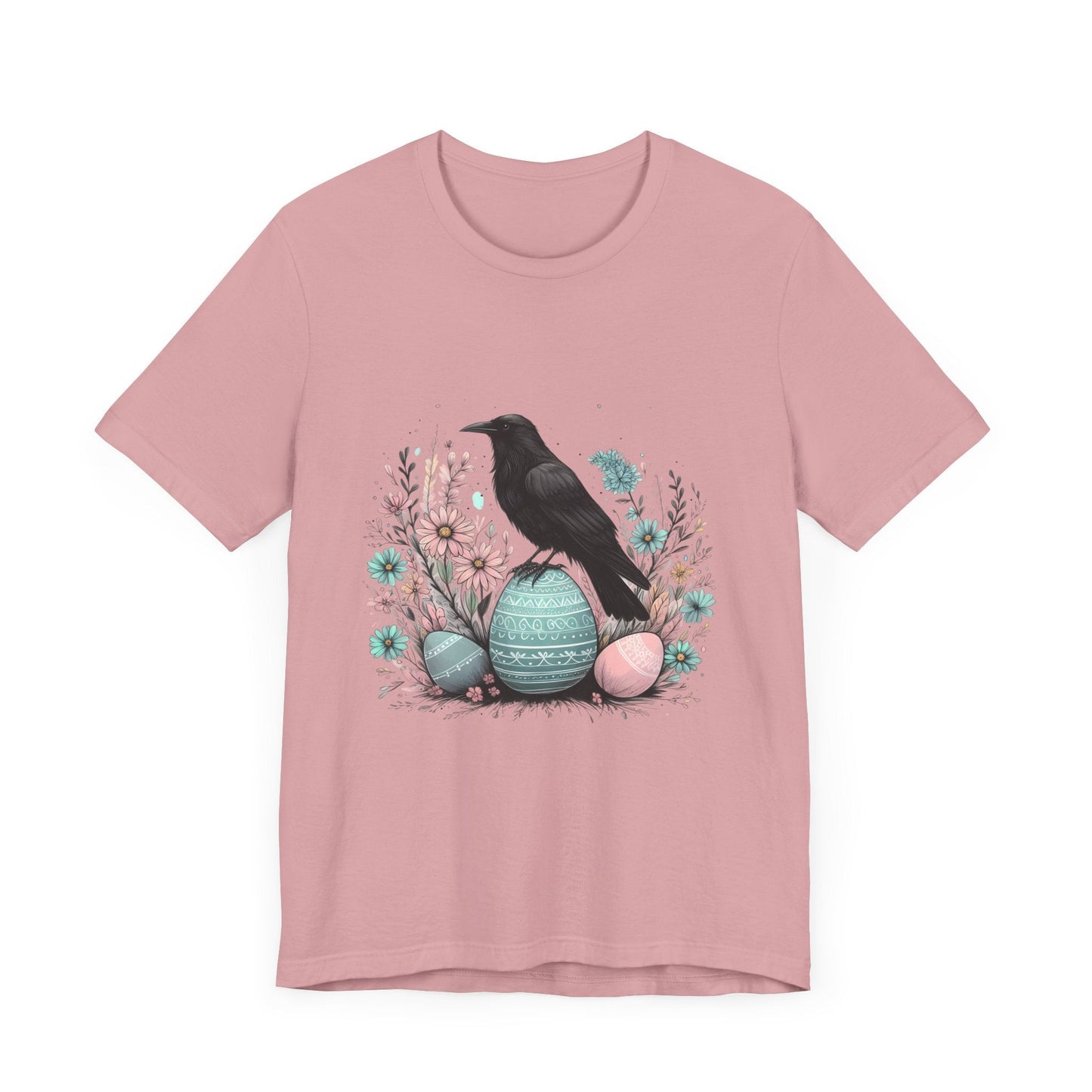 Raven On Easter Egg Short Sleeve Tee ShirtT - ShirtVTZdesignsOrchidXSCottonCrew neckcrow
