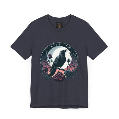 Raven On Rose Branch Tee ShirtT - ShirtVTZdesignsHeather Midnight NavyXScelestialclothesclothing