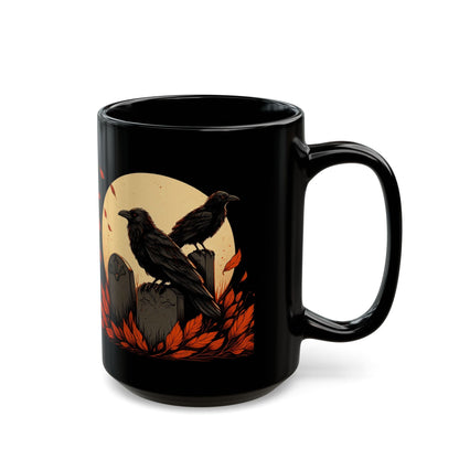 Ravens In Graveyard Black MugMugVTZdesigns11oz11ozBack - to - SchoolBlack base