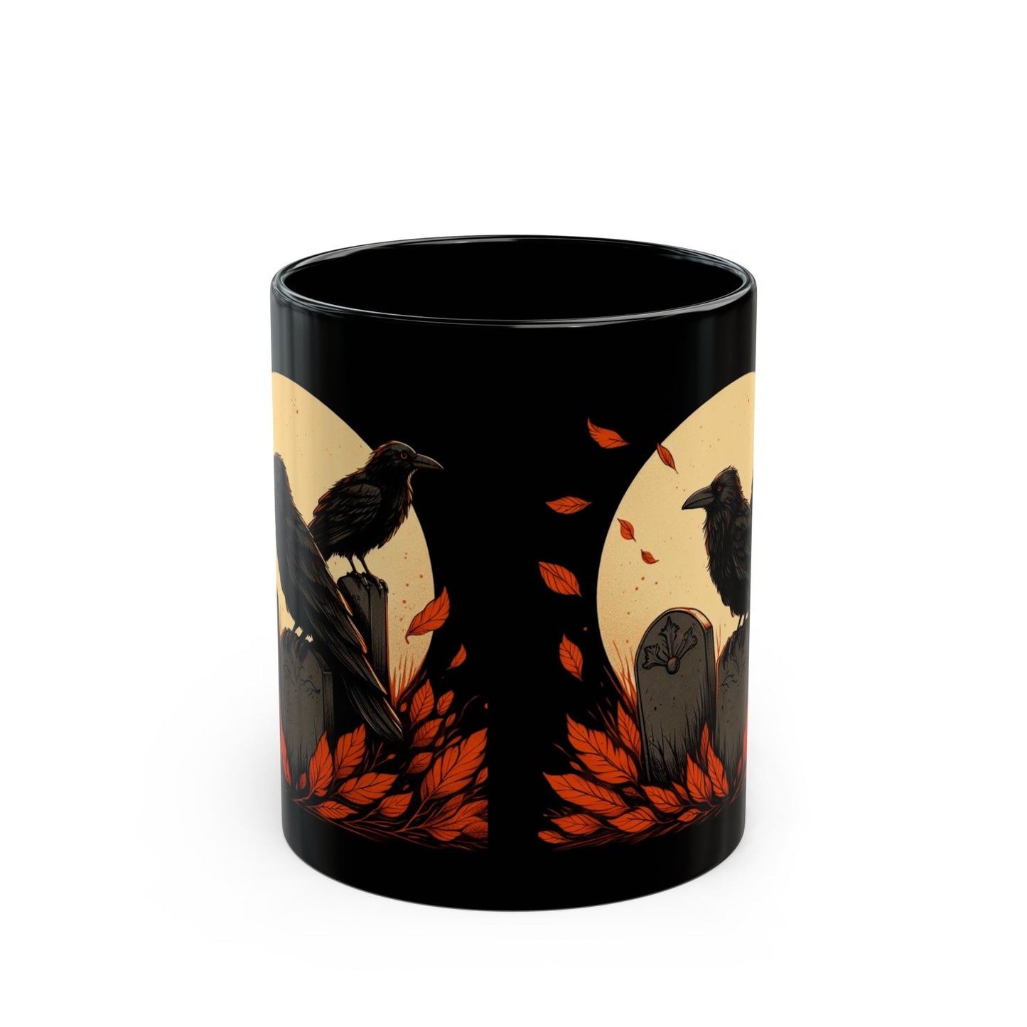 Ravens In Graveyard Black MugMugVTZdesigns11oz11ozBack - to - SchoolBlack base