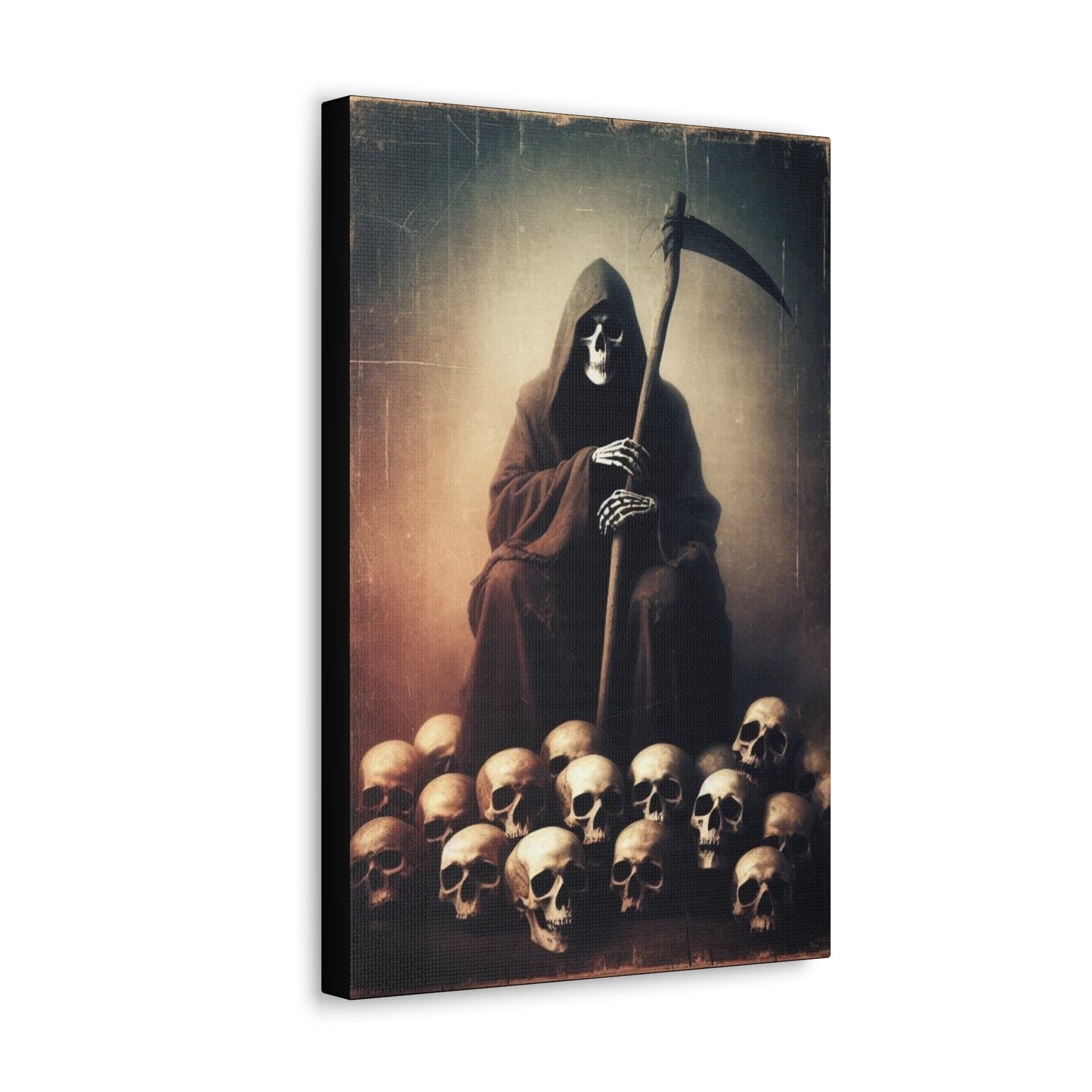 Reaper Sitting On Pile Of Skulls Canvas Gallery WrapCanvasVTZdesigns12" x 18"1.25"Art & Wall DecorCanvascanvas art