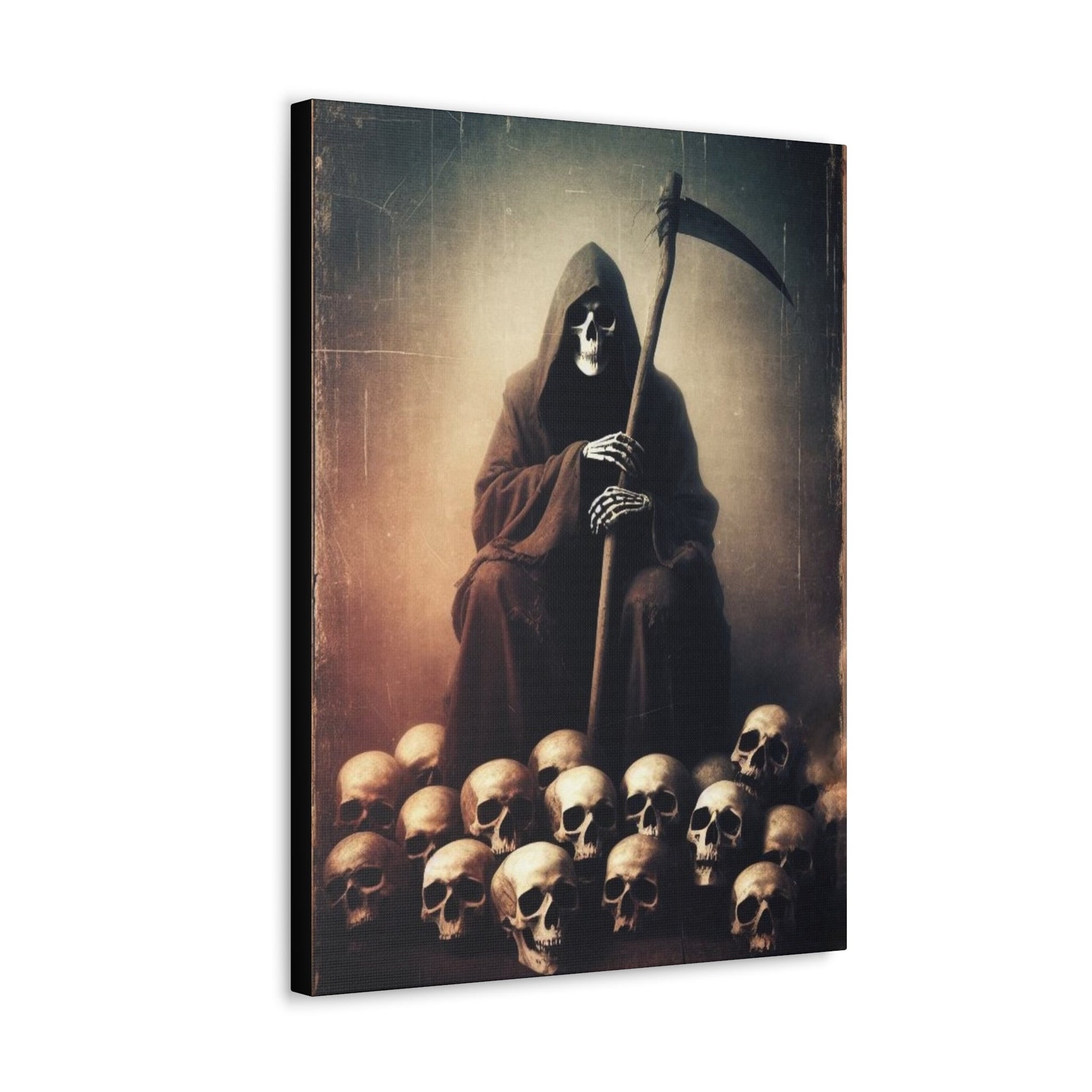 Reaper Sitting On Pile Of Skulls Canvas Gallery WrapCanvasVTZdesigns18″ x 24″1.25"Art & Wall DecorCanvascanvas art