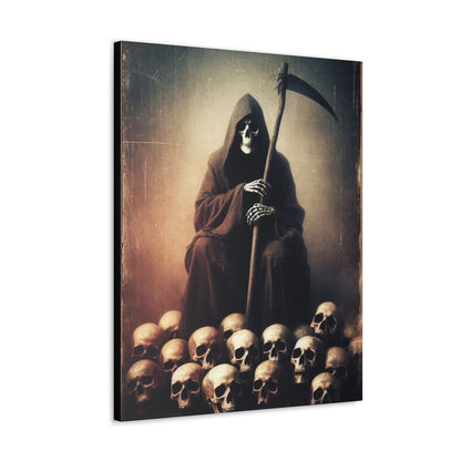 Reaper Sitting On Pile Of Skulls Canvas Gallery WrapCanvasVTZdesigns24″ x 30″1.25"Art & Wall DecorCanvascanvas art