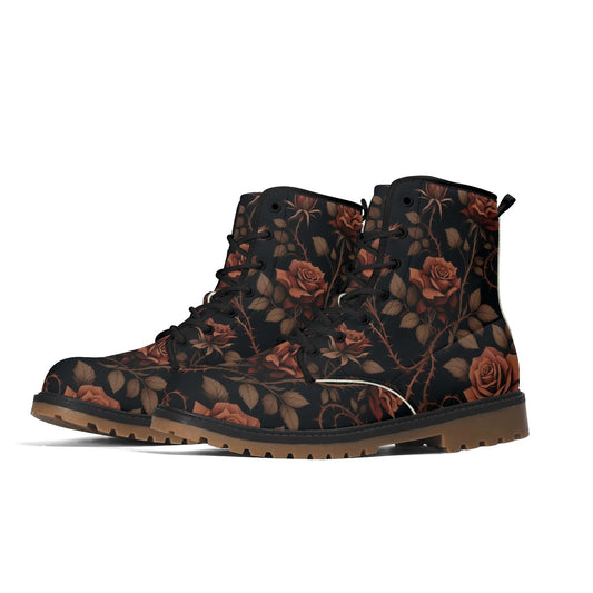 Rose Vines Leather BootsShoesVTZdesignsUS5 (EU35)aestheticbootbrown