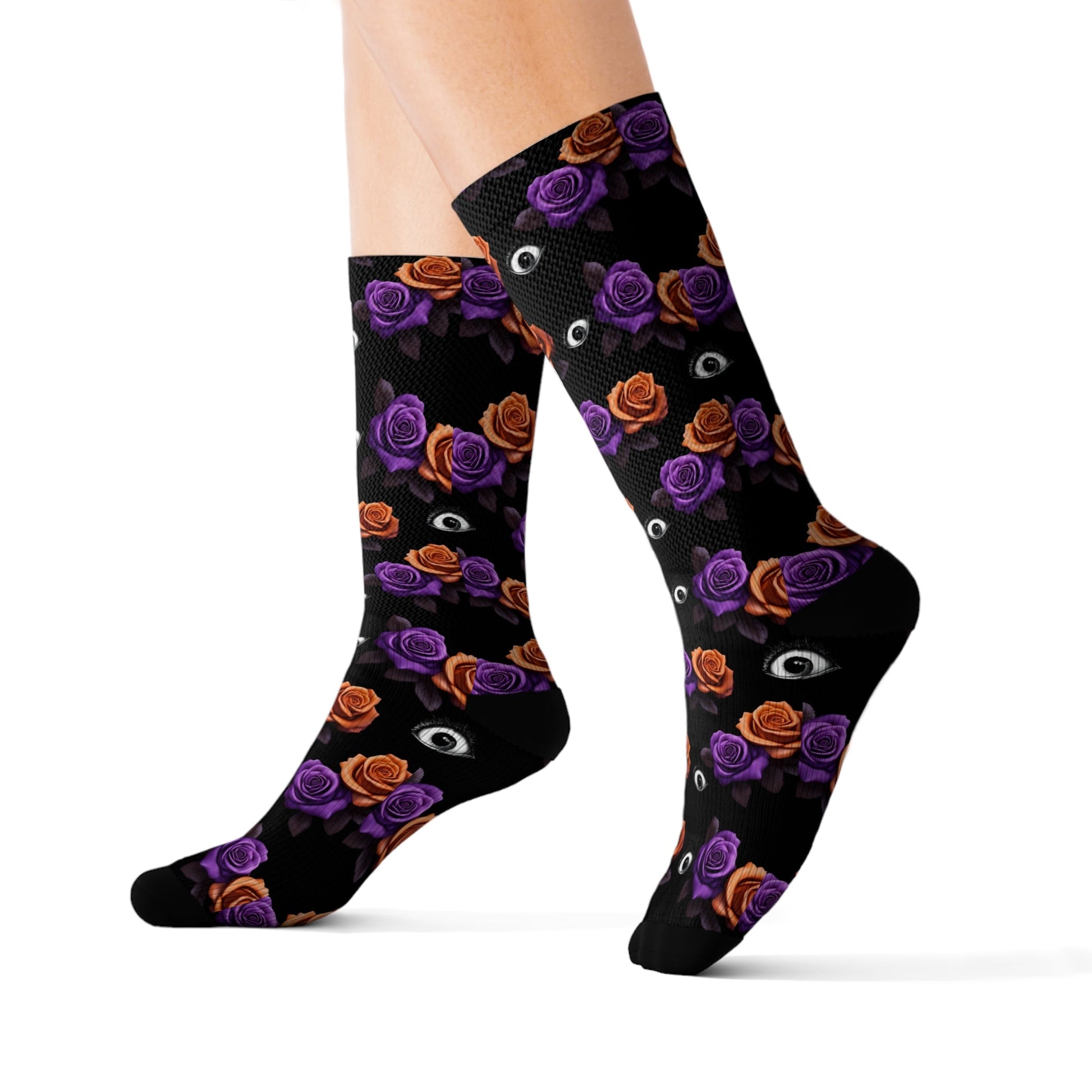 Roses and Eyeballs Sublimation SocksAll Over PrintsVTZdesignsSAccessoriesAll Over PrintAOP