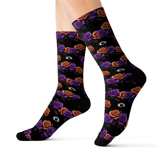 Roses and Eyeballs Sublimation SocksAll Over PrintsVTZdesignsMAccessoriesAll Over PrintAOP