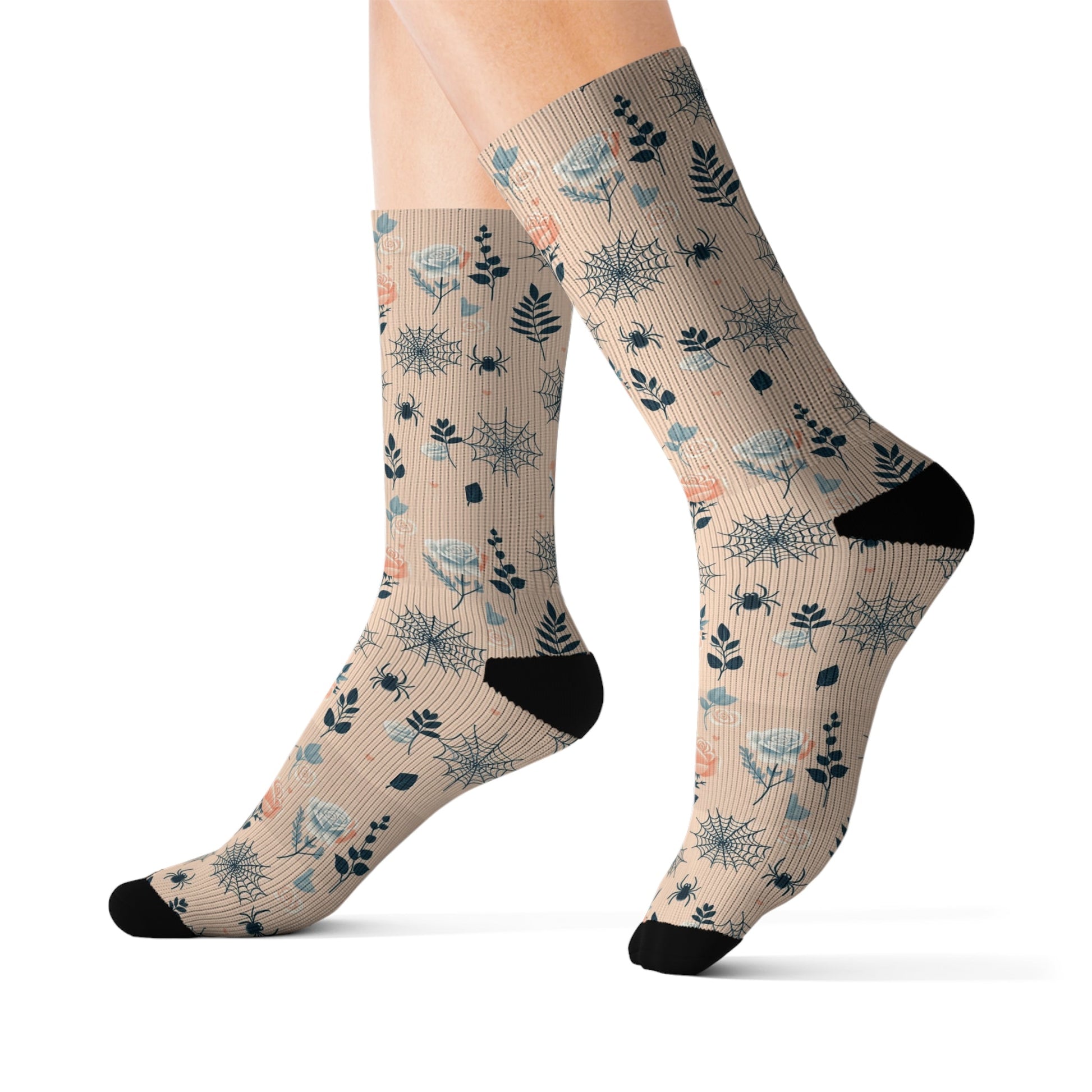 Roses and Spiderwebs SocksAll Over PrintsVTZdesignsLAccessoriesAll Over PrintAOP